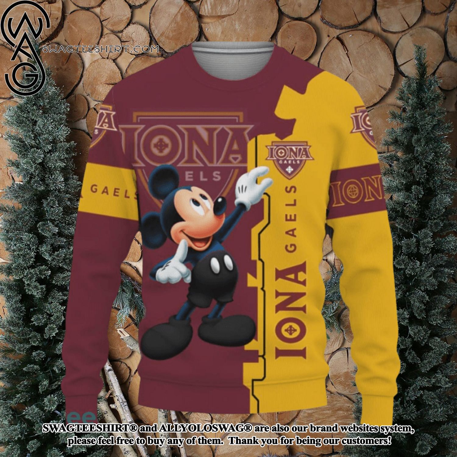 Iona Gaels Mickey Mouse Champions Football Sweater