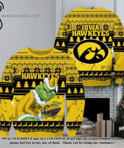 Iowa Hawkeyes Grinch NCAA Funny Gift Knitting Pattern 3D Print Ugly Sweater